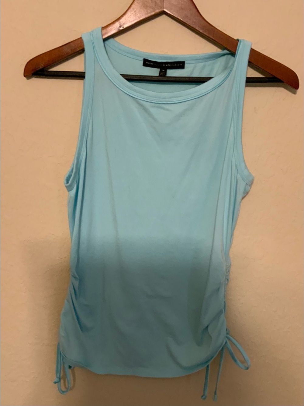 White House Black Market Aqua Tank Top with Side Ties